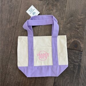 Trader Joe's Purple Pastel Mini Canvas Tote Bags 2025 LIMITED EDITION NWT